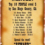 10 Most Wanted residents in San Diego County, California for lost money